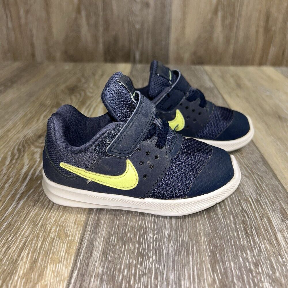 Nike Downshifter 7 Infant Baby Shoes US Size 6C Navy Blue w/ Strap 869974-403